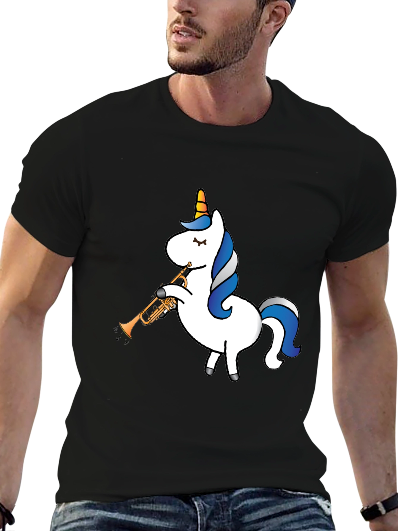 Unicorn Trumpet Black T-Shirt