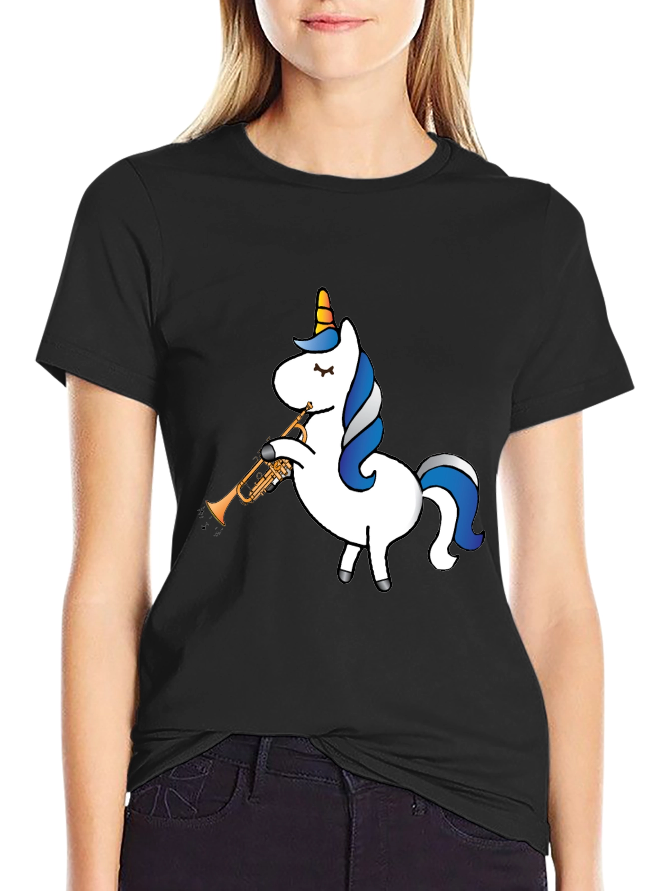 Unicorn Trumpet Black T-Shirt