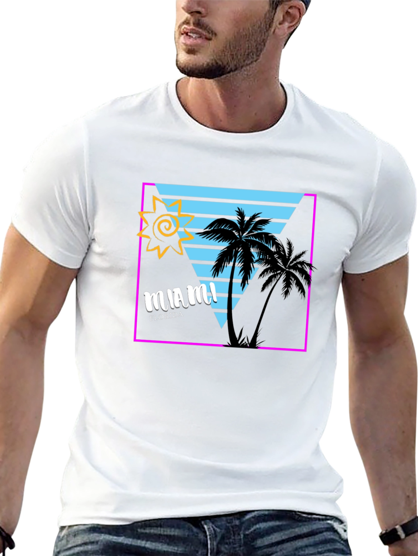 Miami Florida Graphic Tee - Retro Design