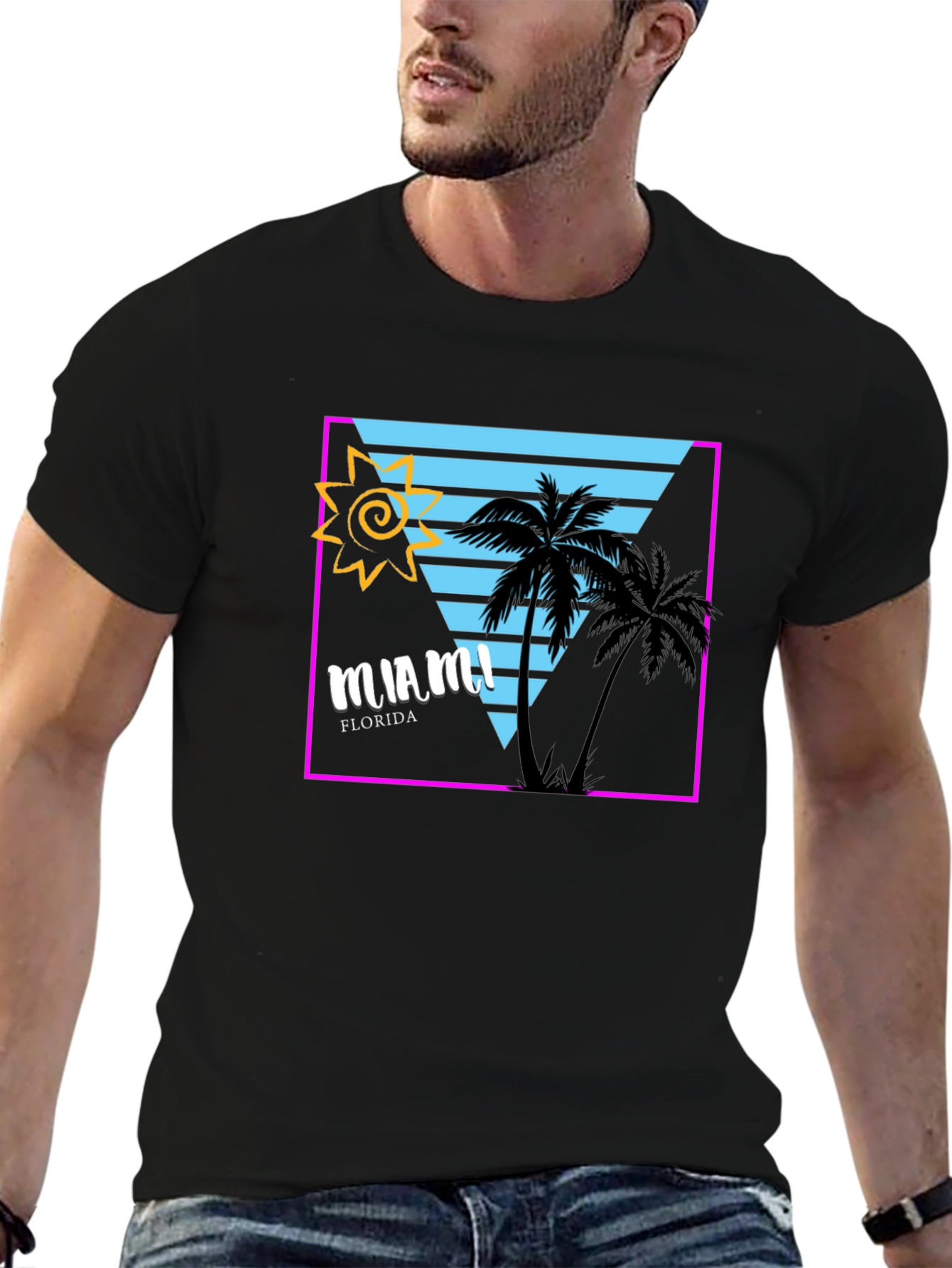 Miami Florida Graphic Tee - Retro Design