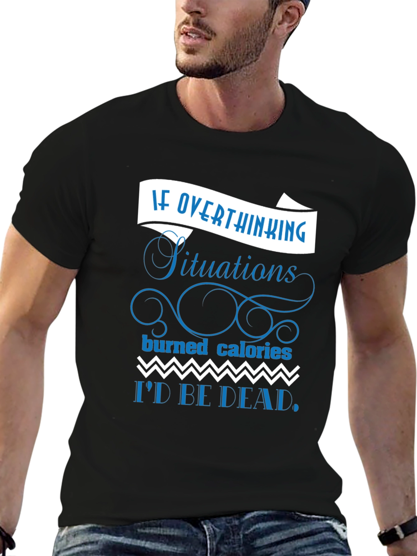 Funny Overthinking T-Shirt - Black