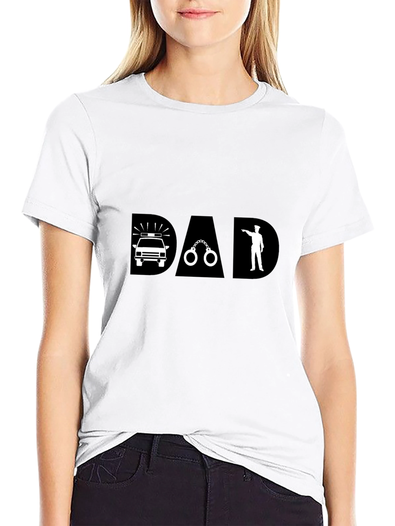 Police Dad Graphic T-Shirt - Black
