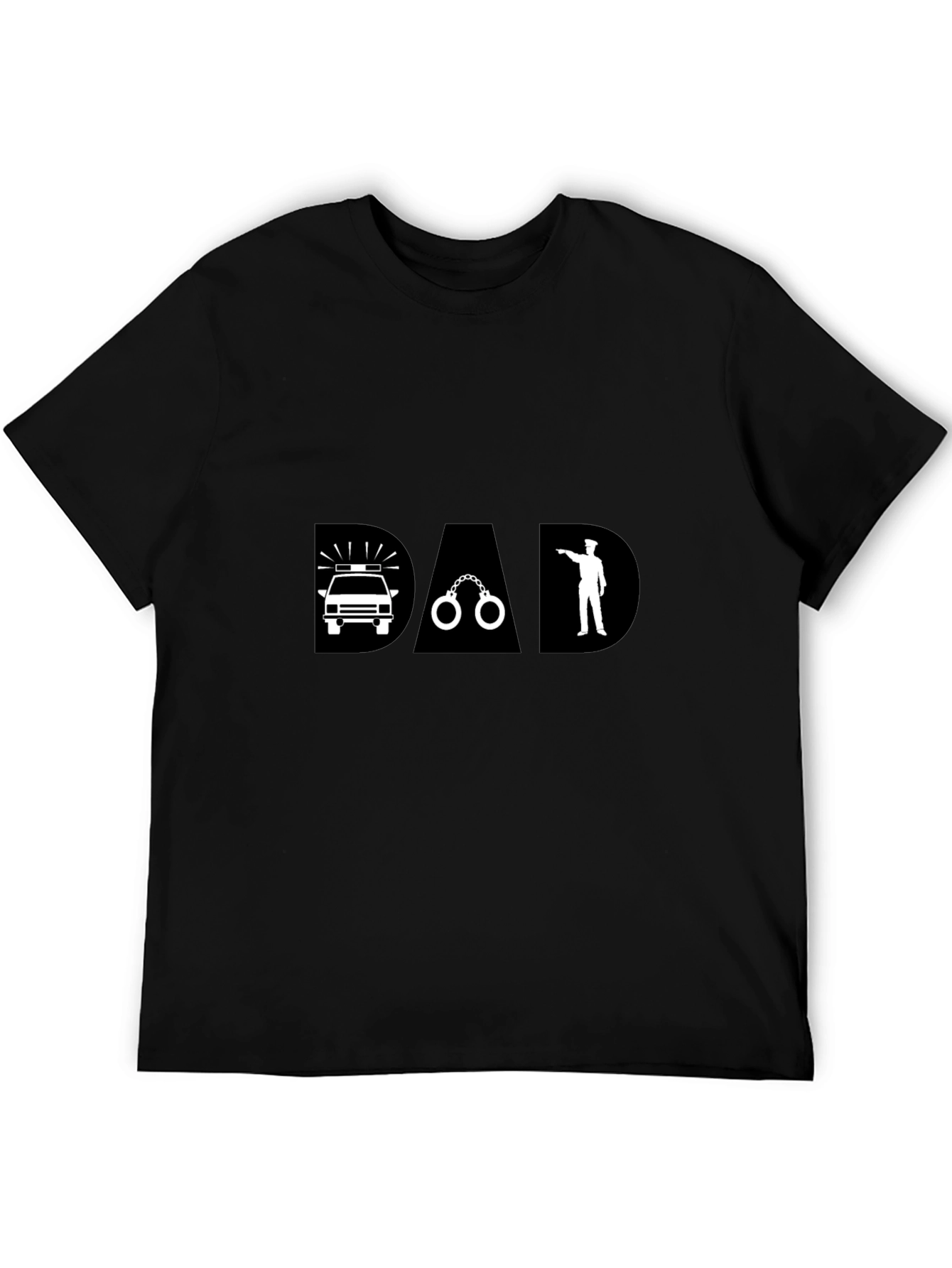 Police Dad Graphic T-Shirt - Black