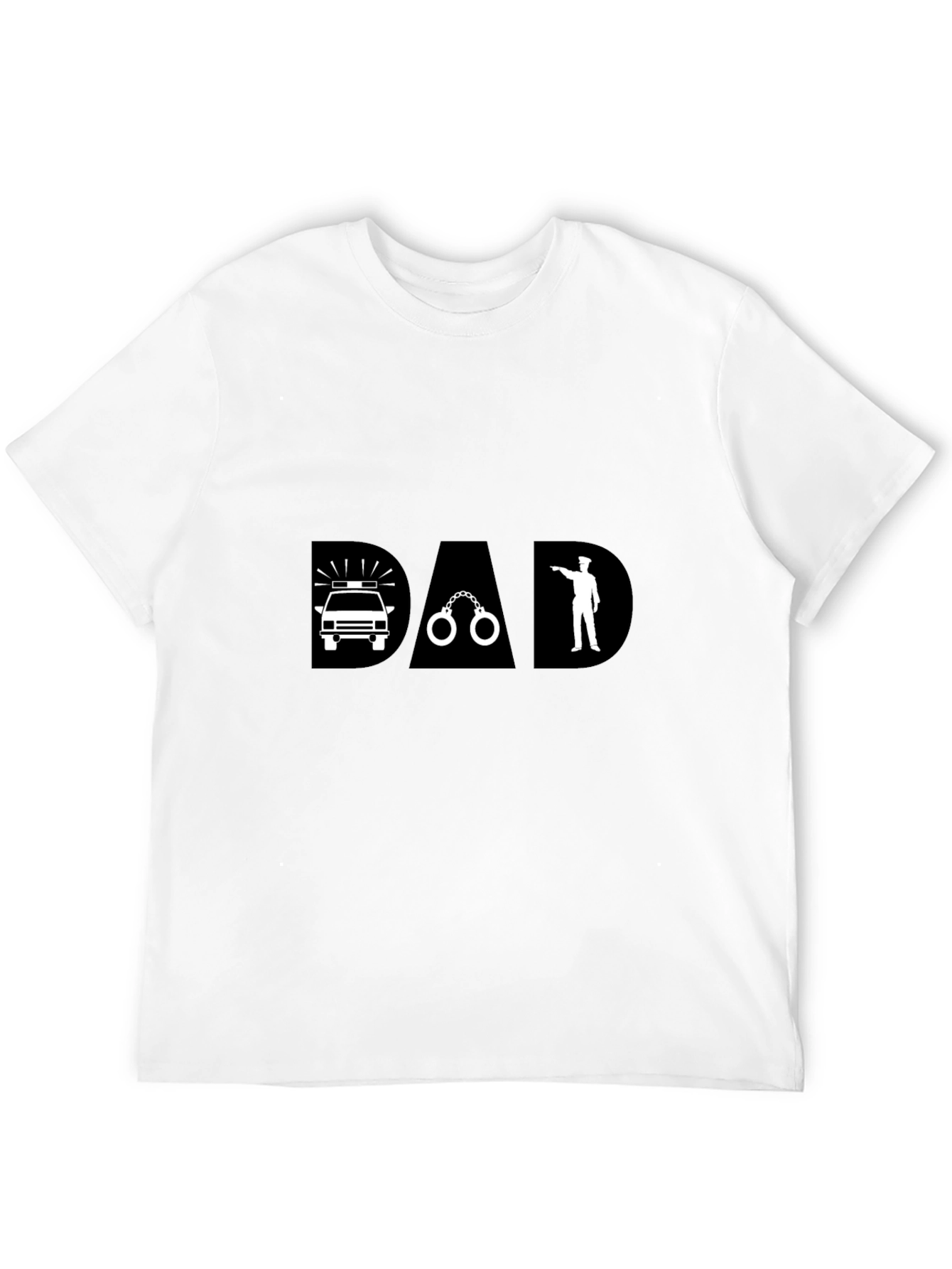 Police Dad Graphic T-Shirt - Black