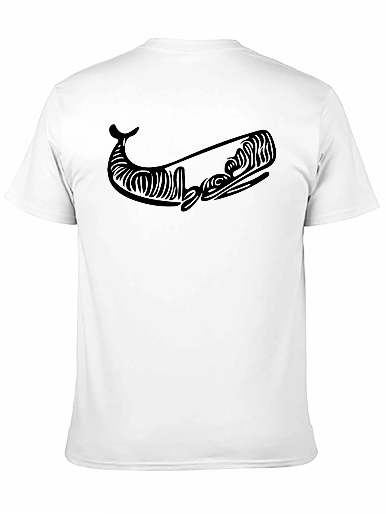 Black Whale Graphic Tee - Modern Tribal Style