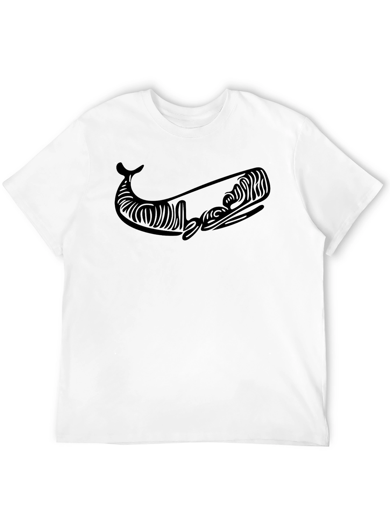Black Whale Graphic Tee - Modern Tribal Style
