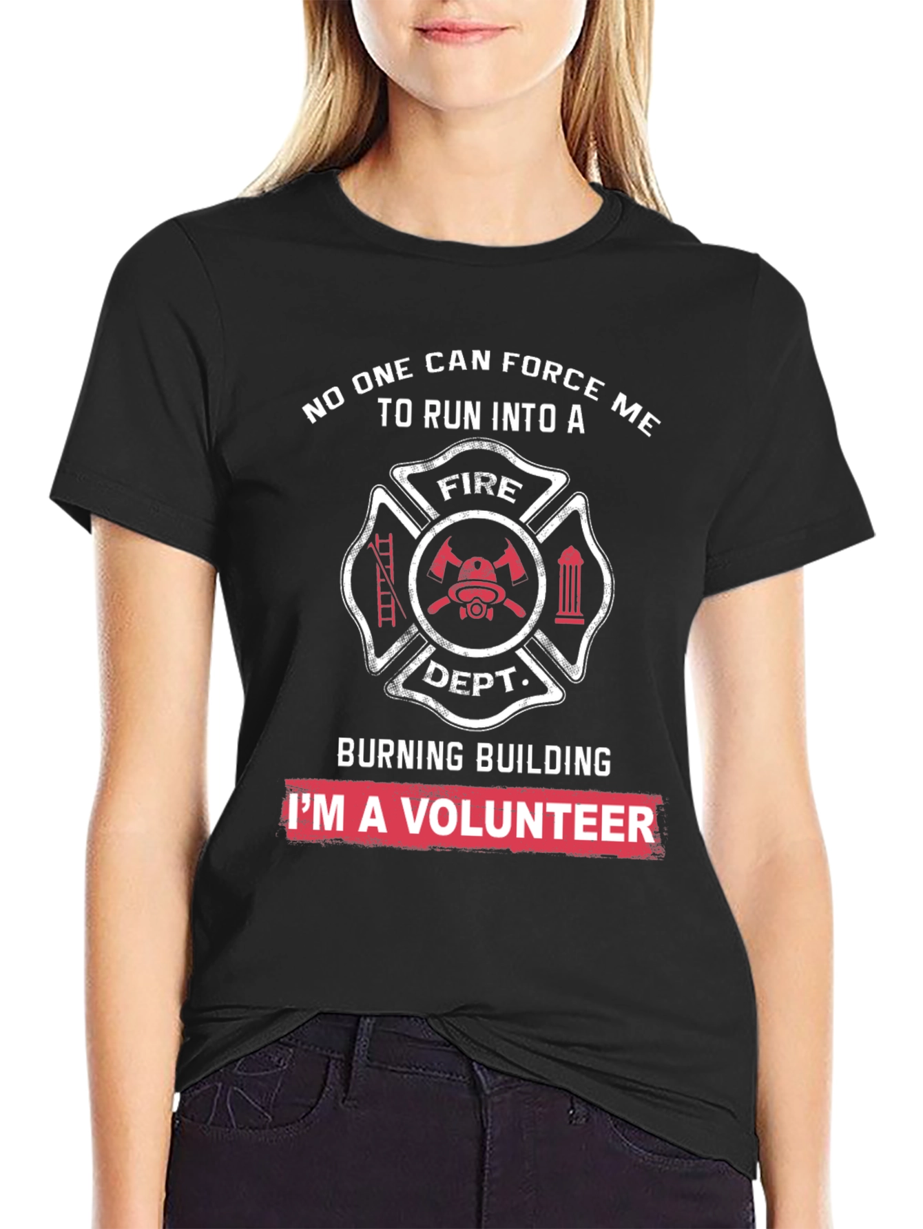 Volunteer Firefighter T-Shirt - Burning Building