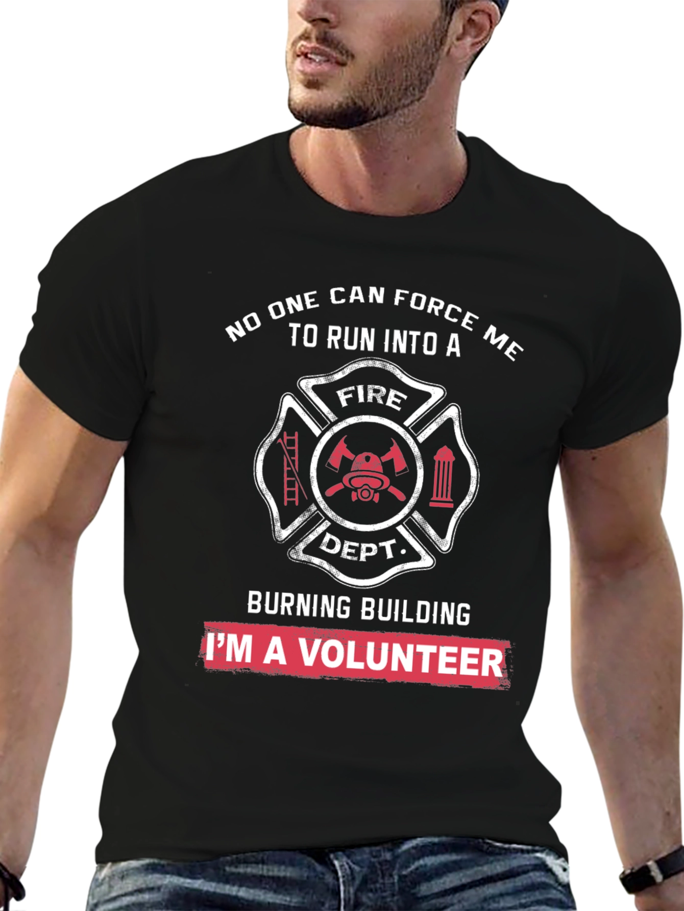 Volunteer Firefighter T-Shirt - Burning Building