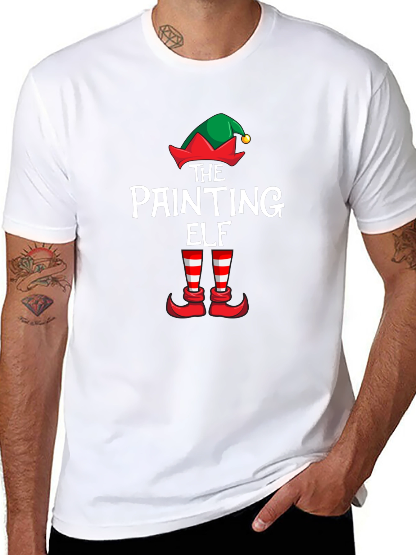 The Painting Elf T-Shirt: Holiday Painter Tee