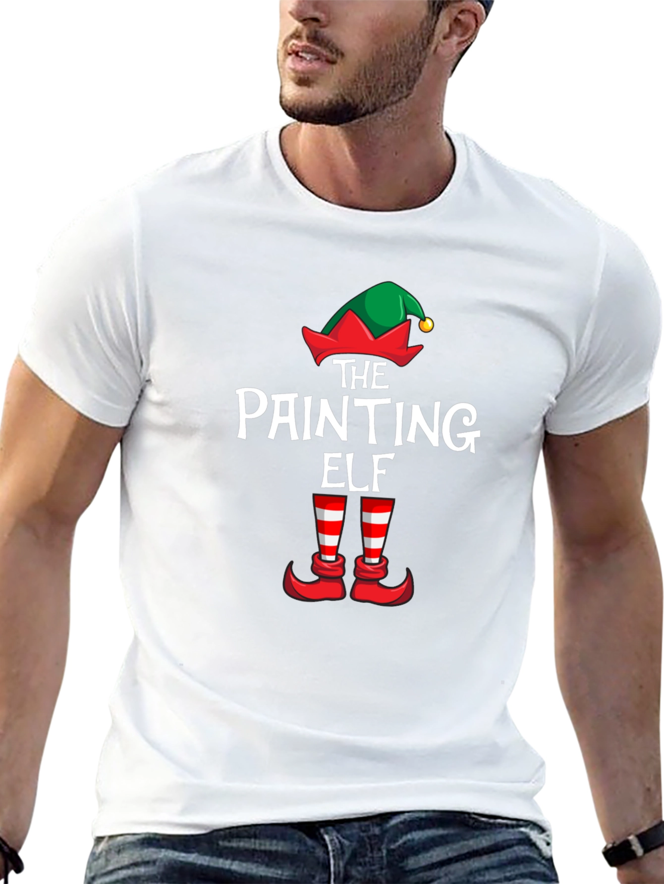 The Painting Elf T-Shirt: Holiday Painter Tee