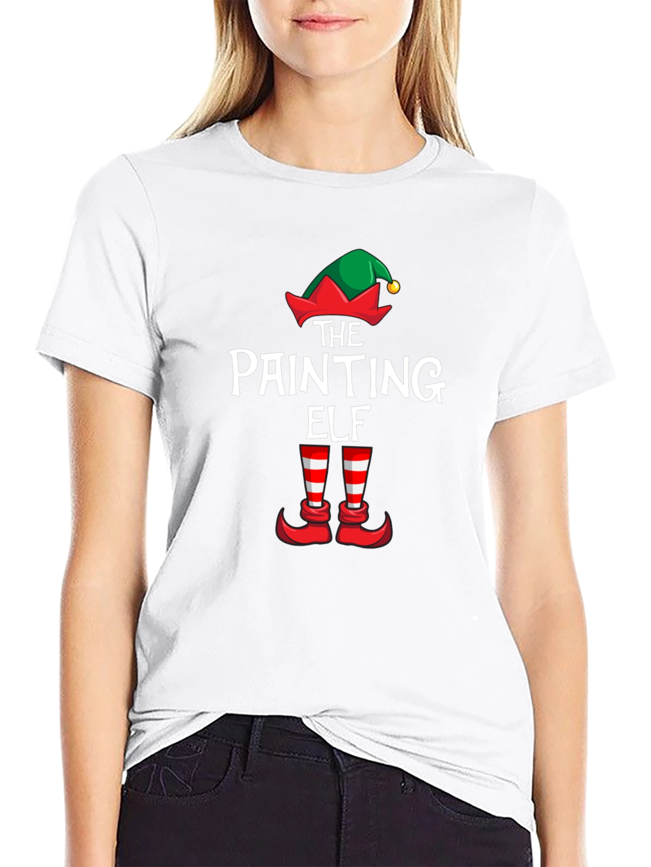 The Painting Elf T-Shirt: Holiday Painter Tee