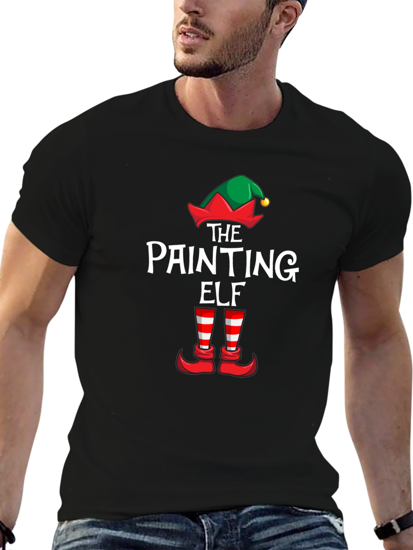The Painting Elf T-Shirt: Holiday Painter Tee