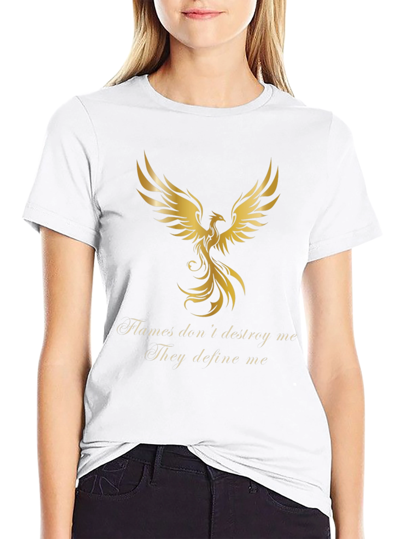 Phoenix Graphic Tee - Flames Dont Destroy Black T-Shirt