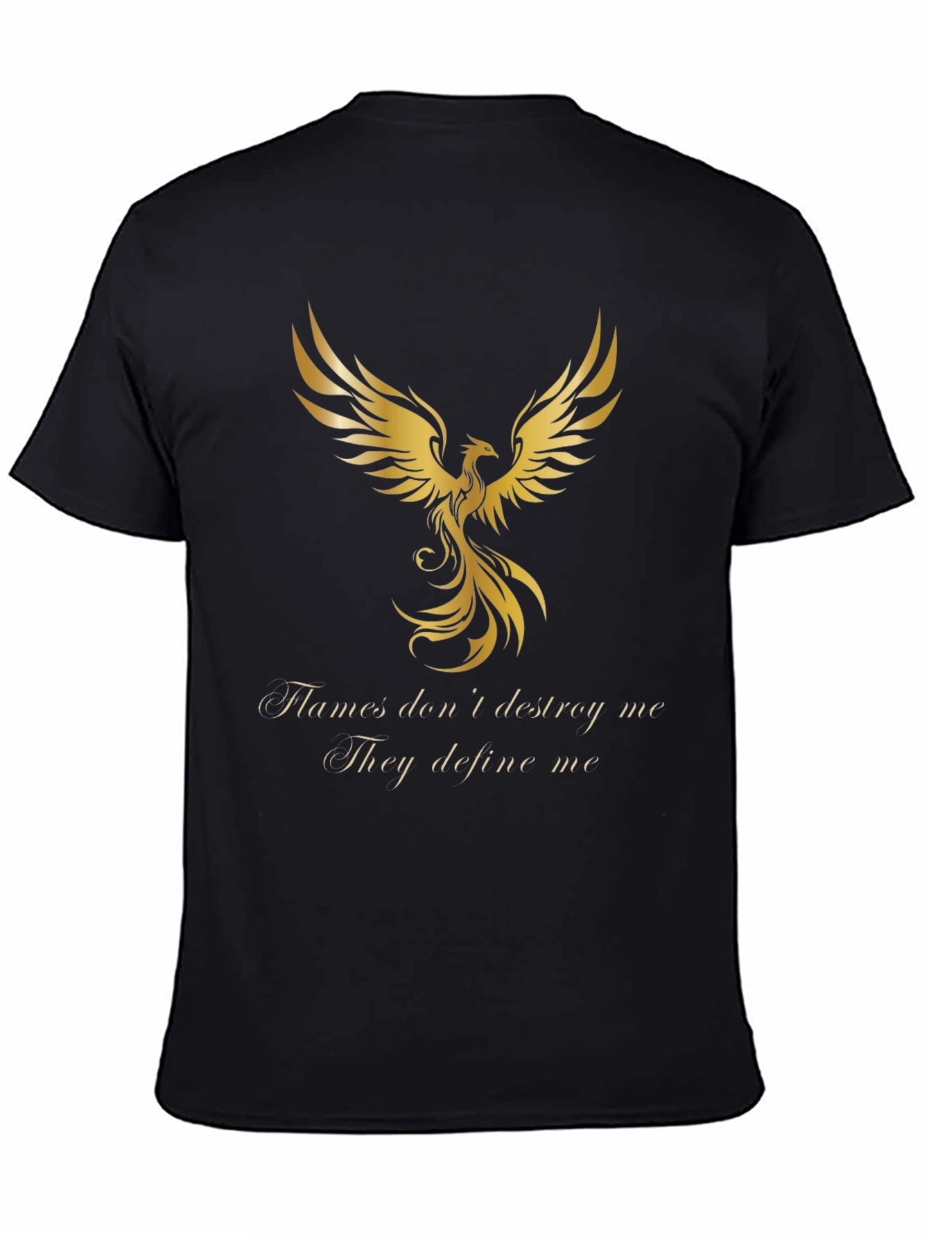 Phoenix Graphic Tee - Flames Dont Destroy Black T-Shirt