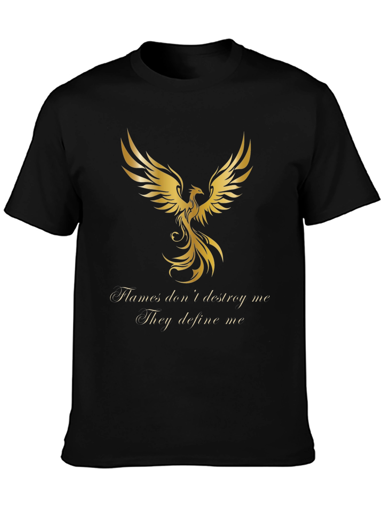 Phoenix Graphic Tee - Flames Dont Destroy Black T-Shirt