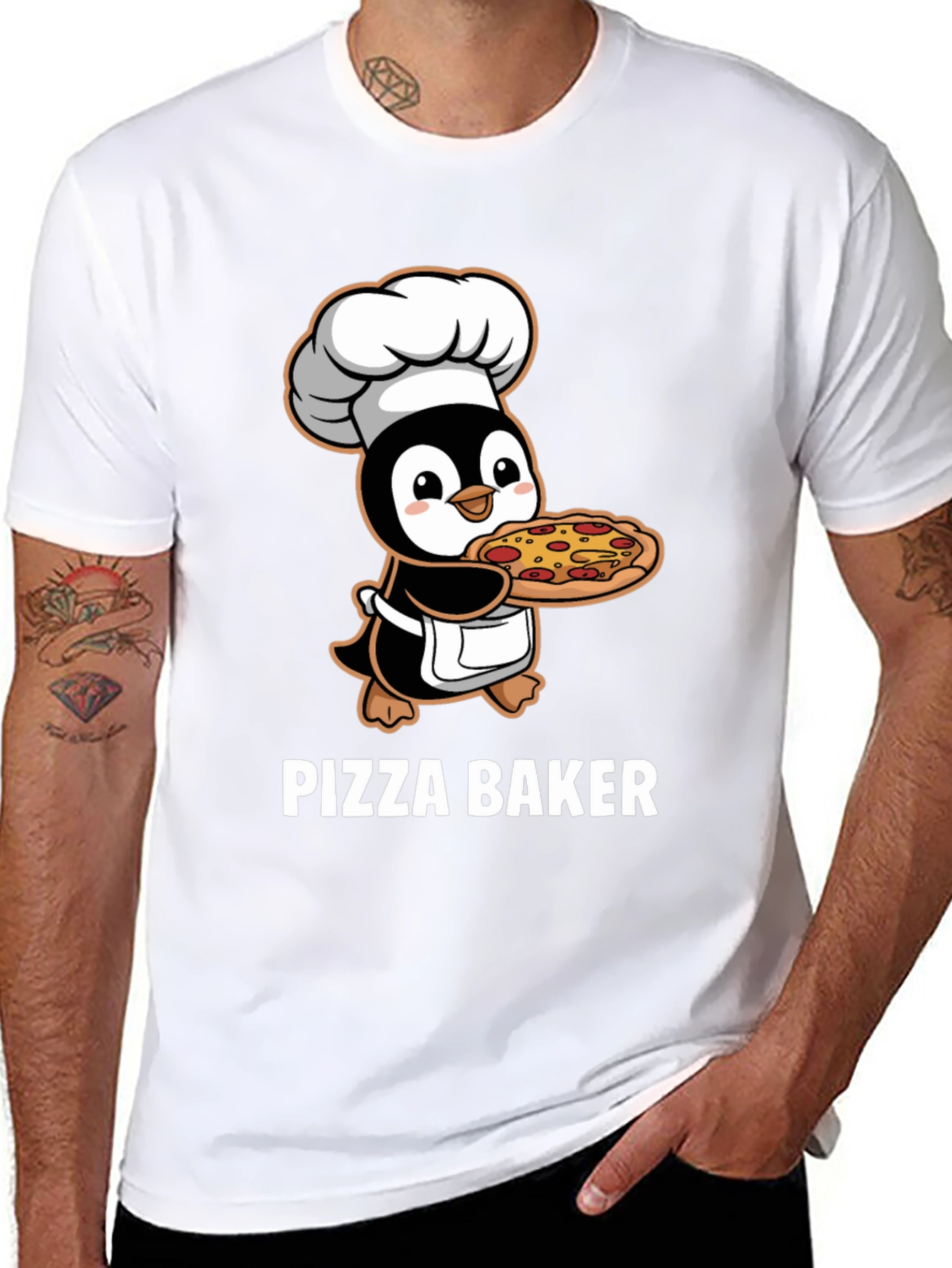 Pizza Baker Penguin T-Shirt