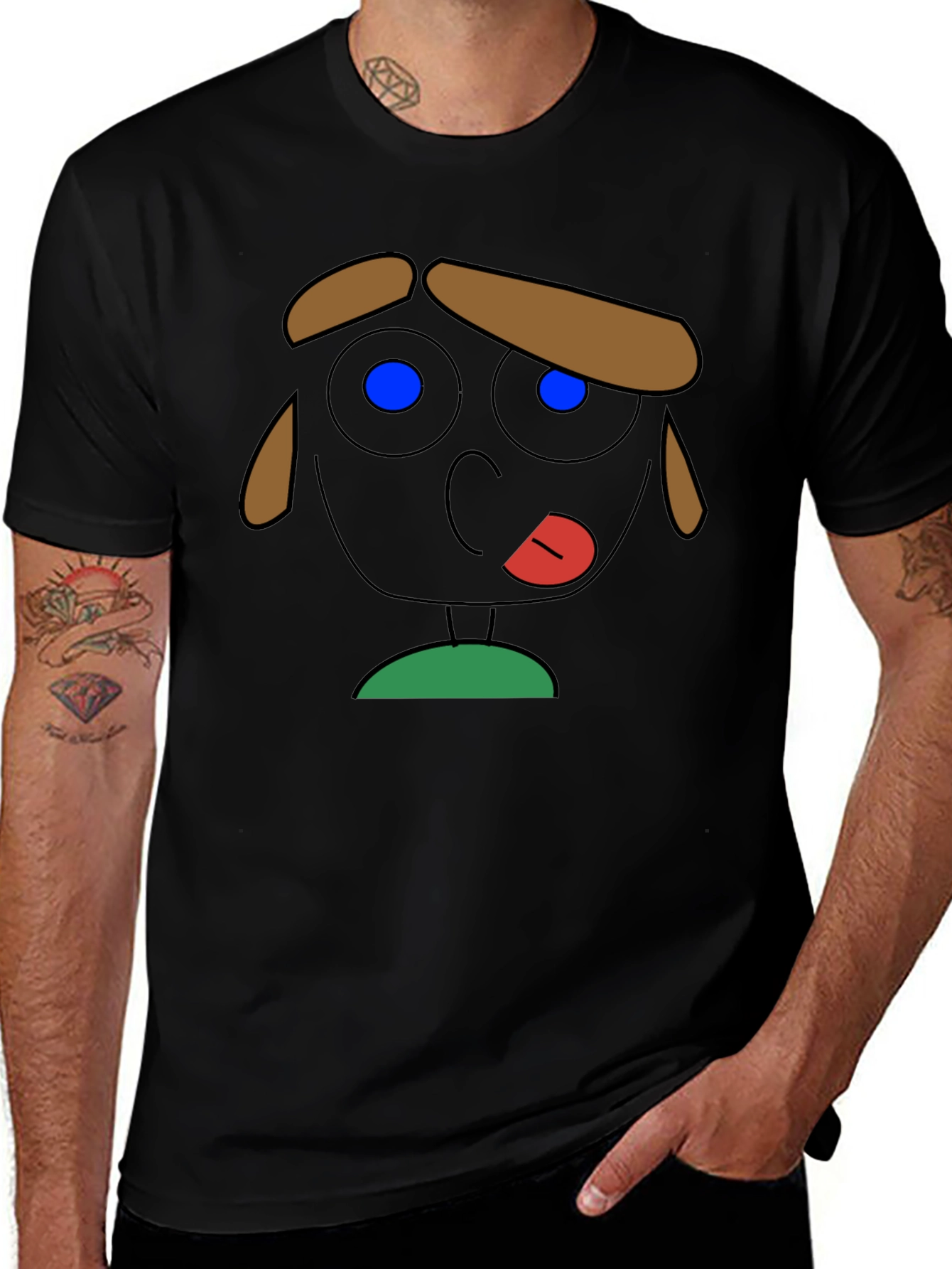 Funny Cartoon Face Graphic T-Shirt