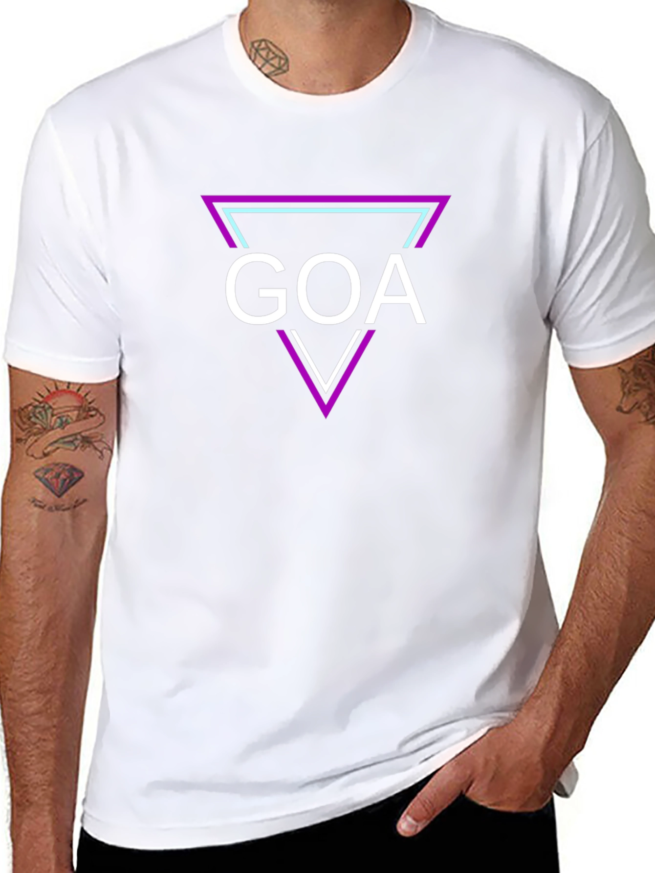GOA Triangle Graphic T-Shirt - Casual Stylish Tee