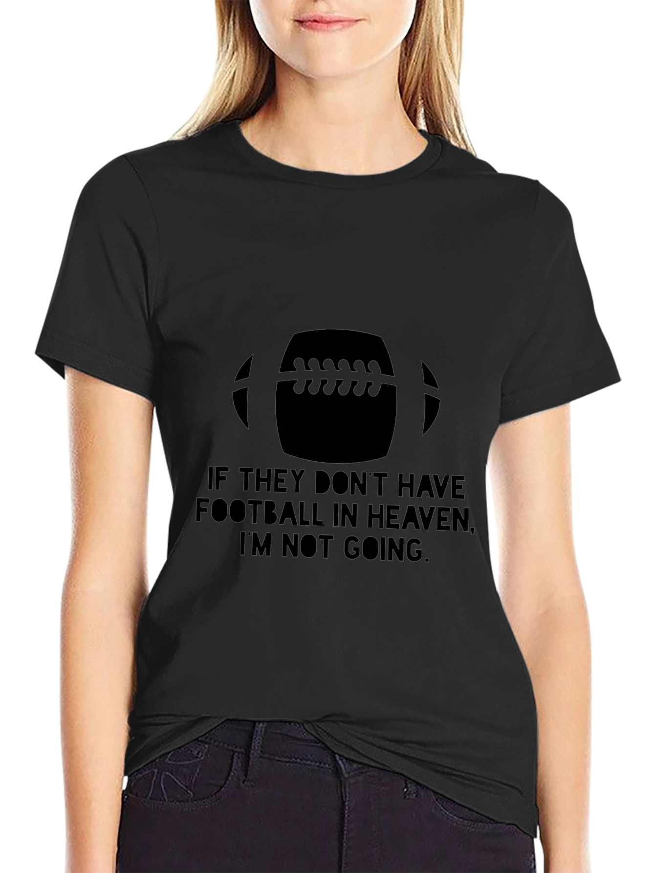 Football Heaven T-Shirt - Black Cotton Graphic Tee