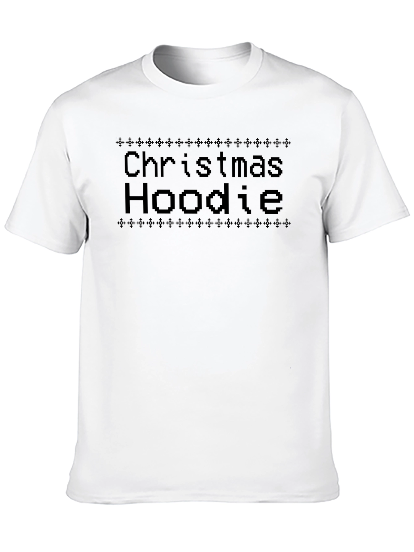 Christmas Hoodie Graphic Tee - Pixelated Holiday Spirit