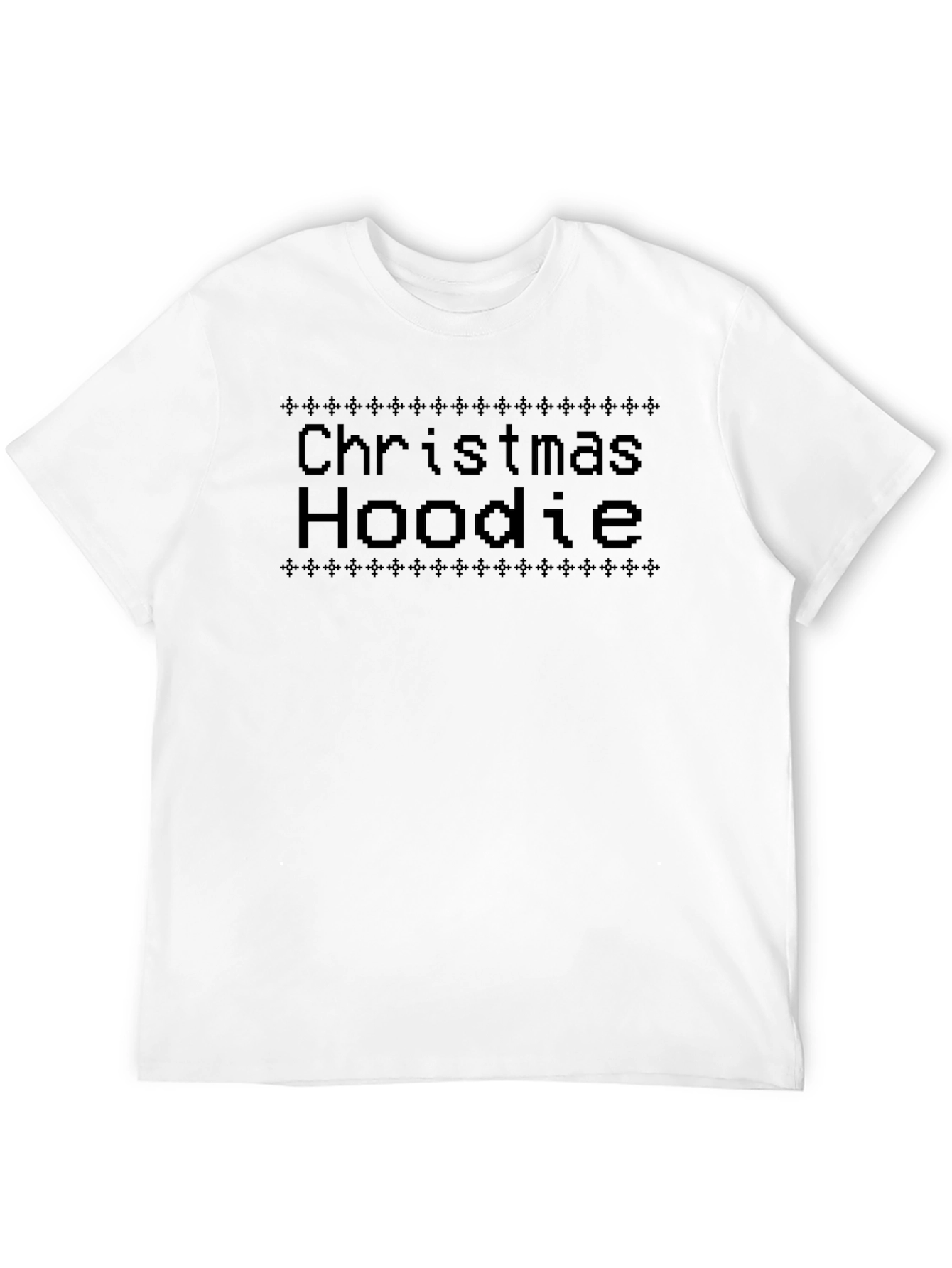 Christmas Hoodie Graphic Tee - Pixelated Holiday Spirit