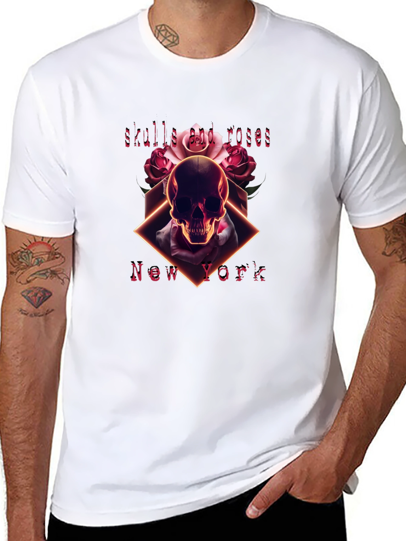 Skulls and Roses Graphic Tee - New York