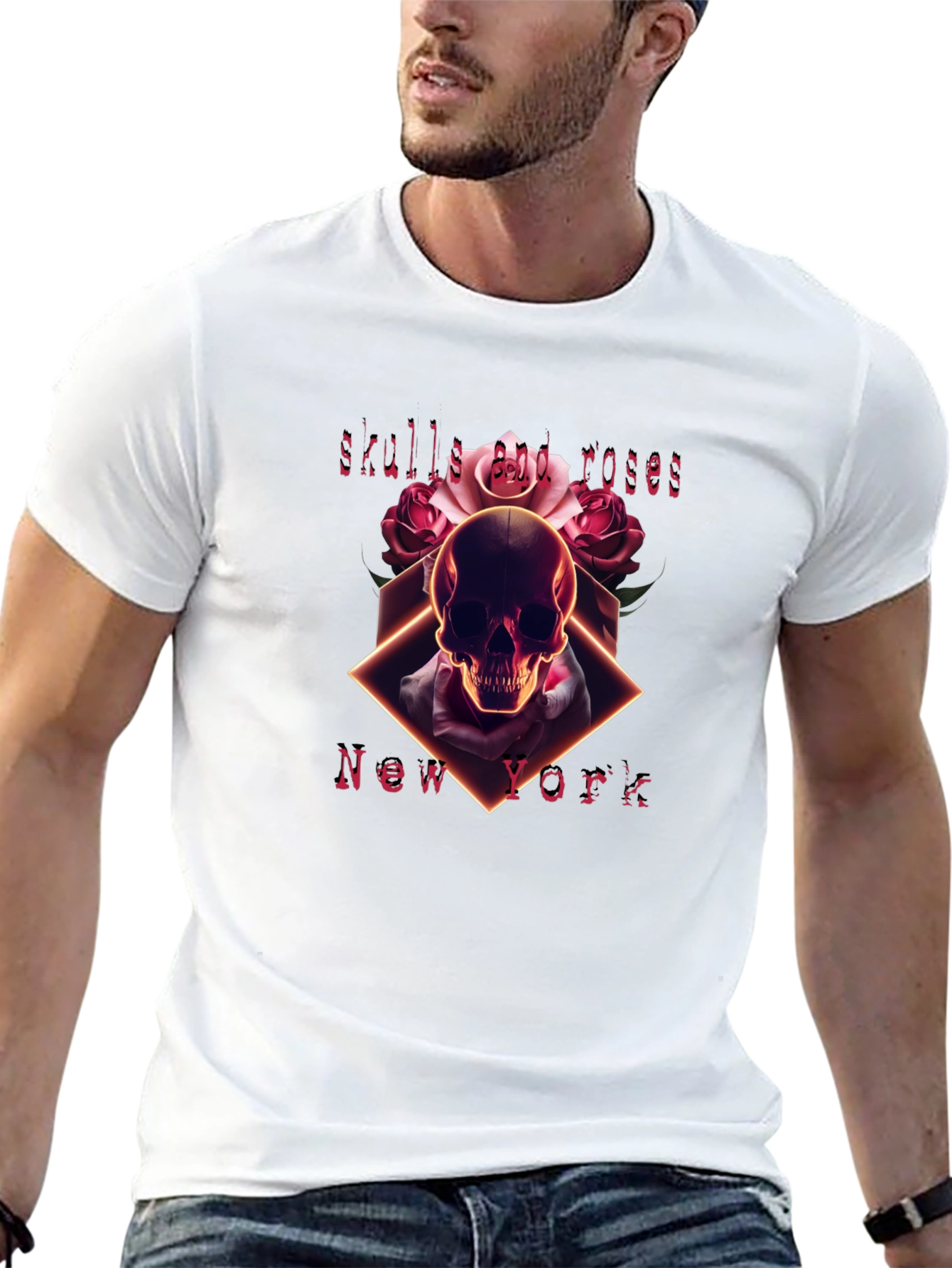 Skulls and Roses Graphic Tee - New York
