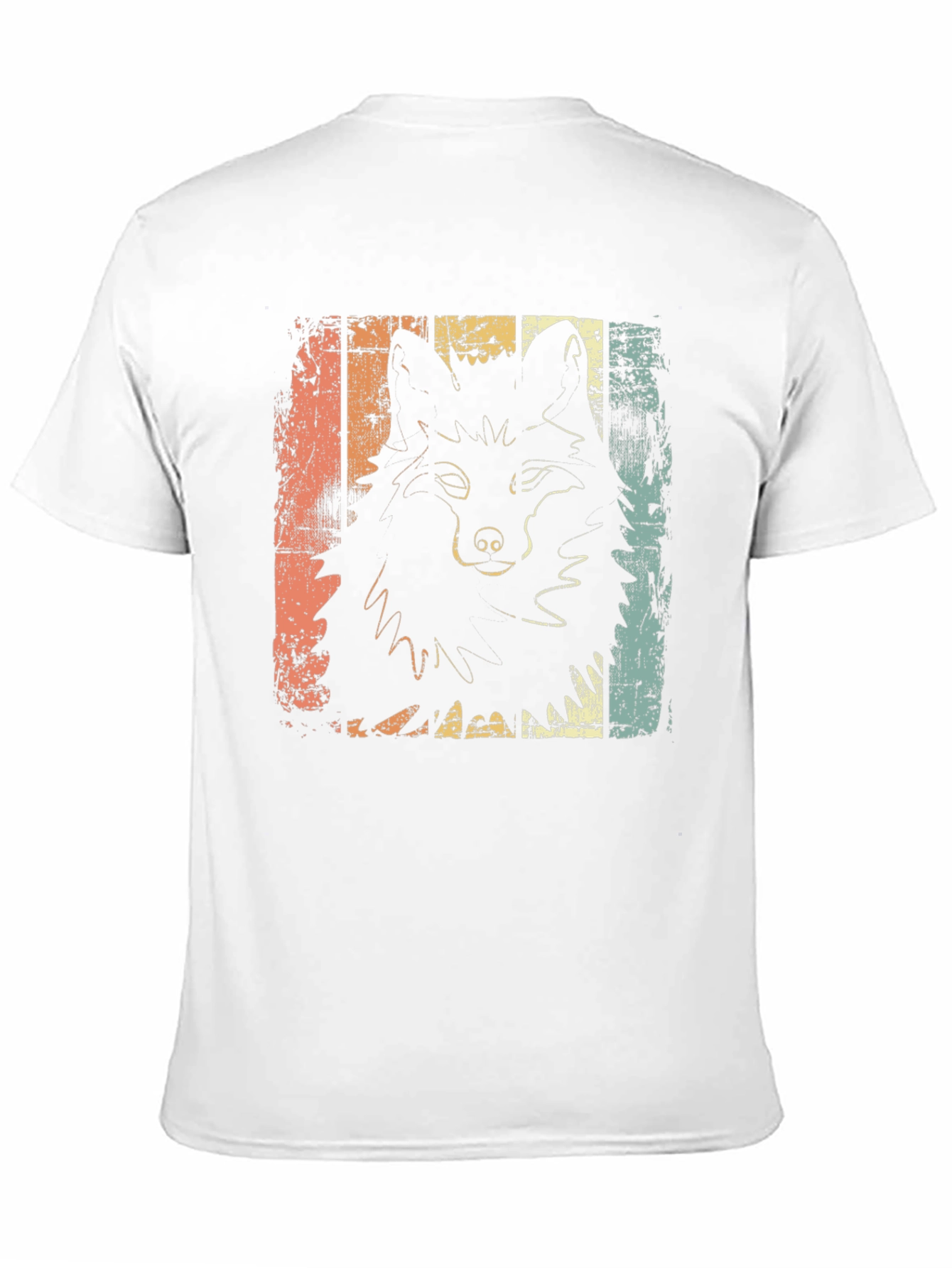 Retro Wolf Graphic Tee - Distressed Style