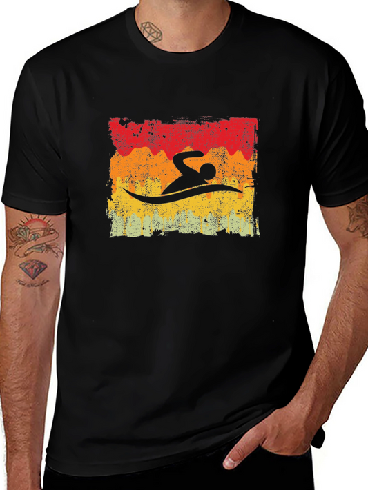 Vintage Swimmer Graphic T-Shirt - Retro Style