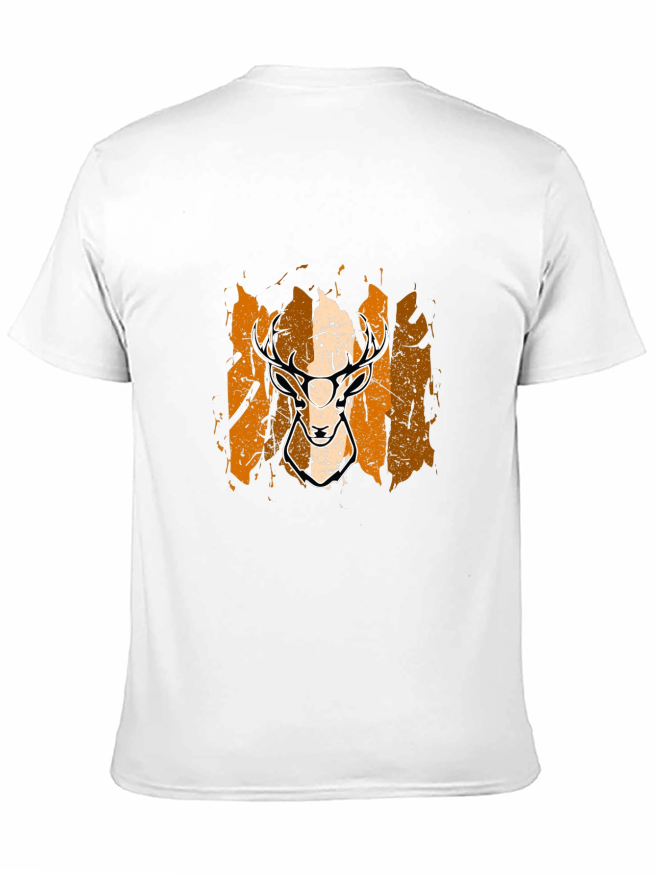 Deer Graphic Tee - Black Cotton Blend Casual Shirt