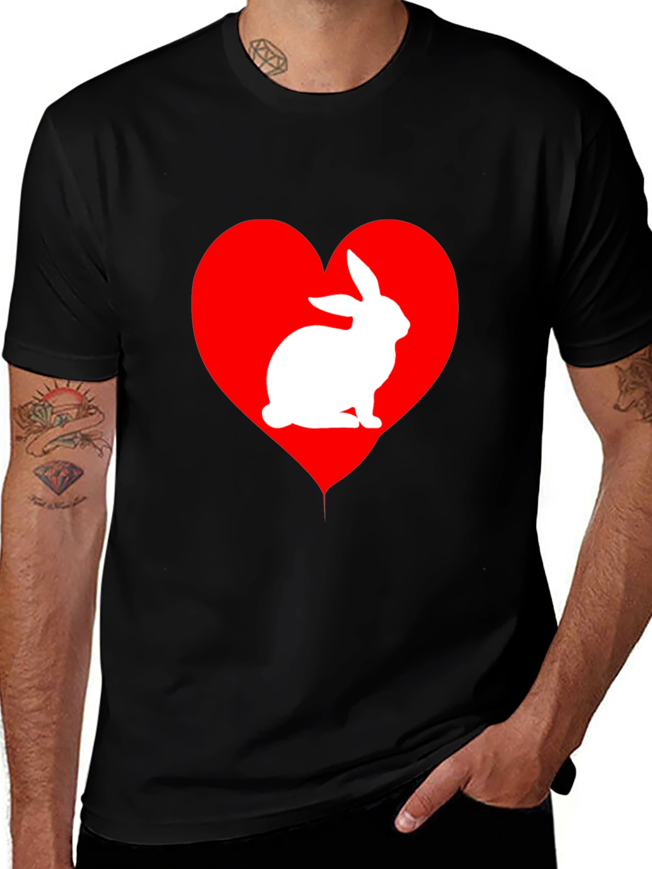 Rabbit Heart Graphic T-Shirt