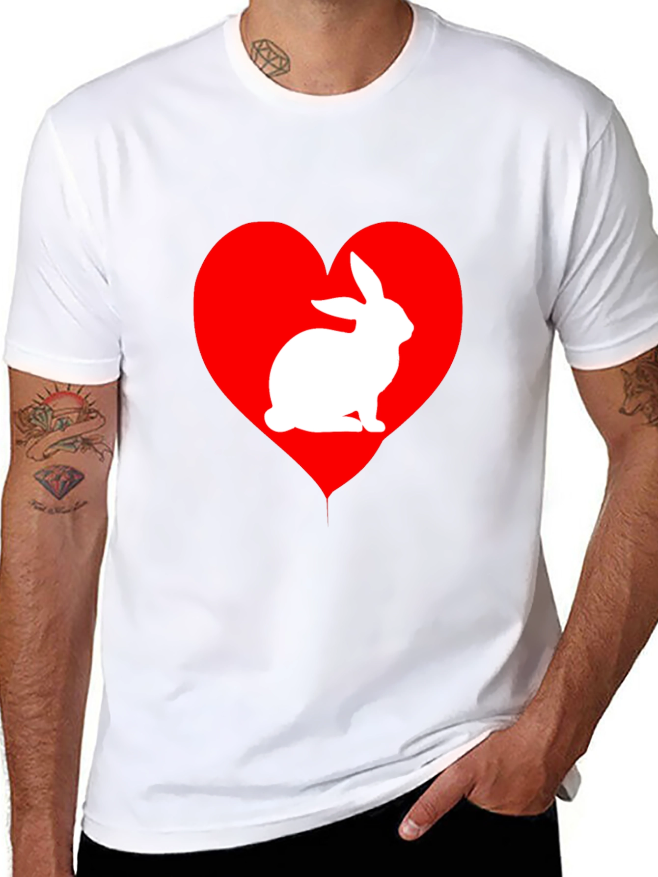 Rabbit Heart Graphic T-Shirt