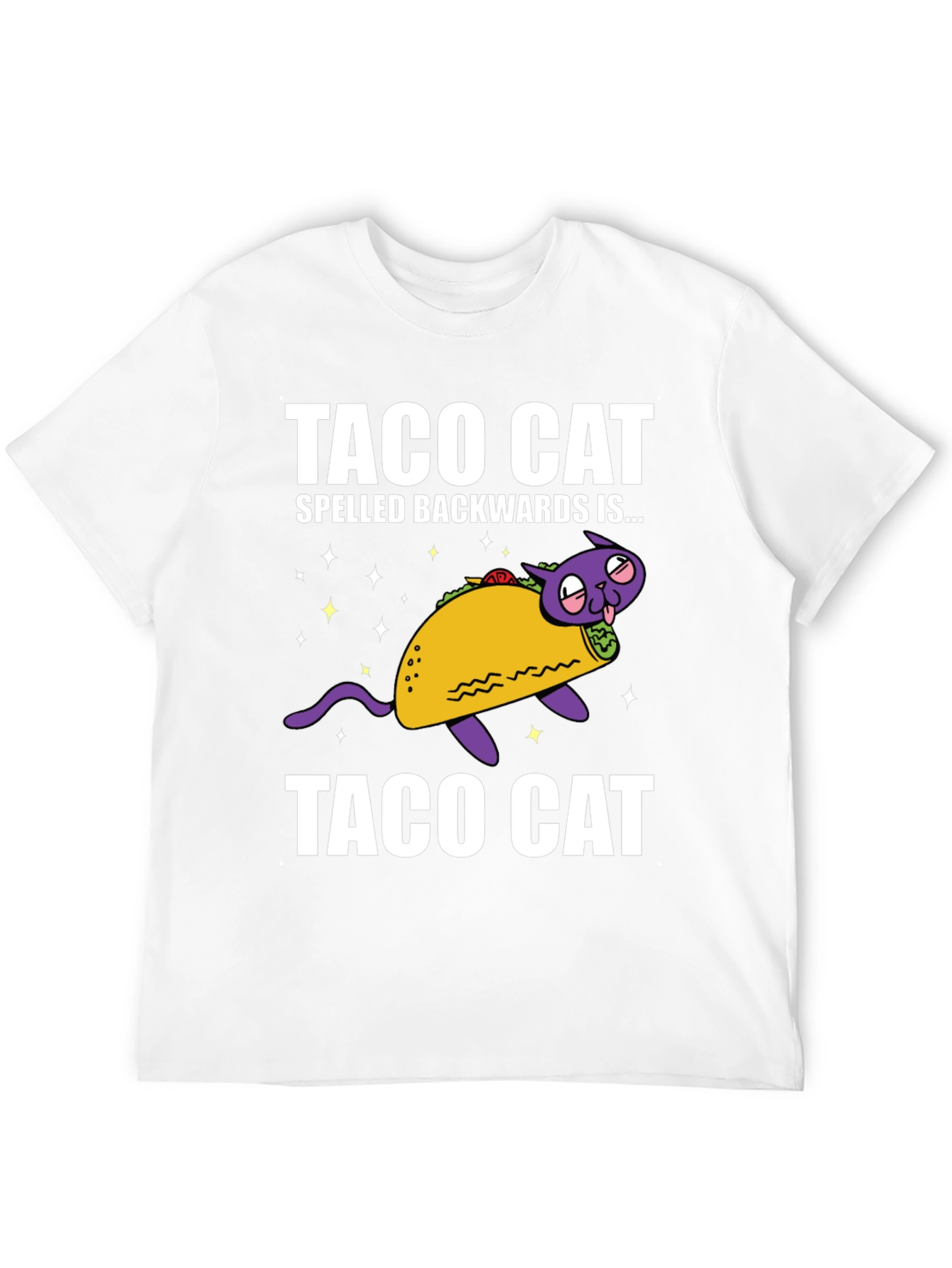Taco Cat Funny Graphic Tee - Spelled Backwards!