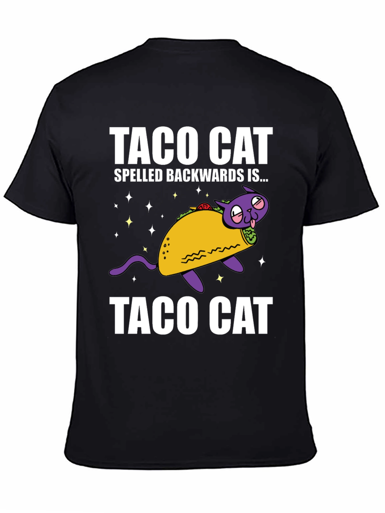 Taco Cat Funny Graphic Tee - Spelled Backwards!