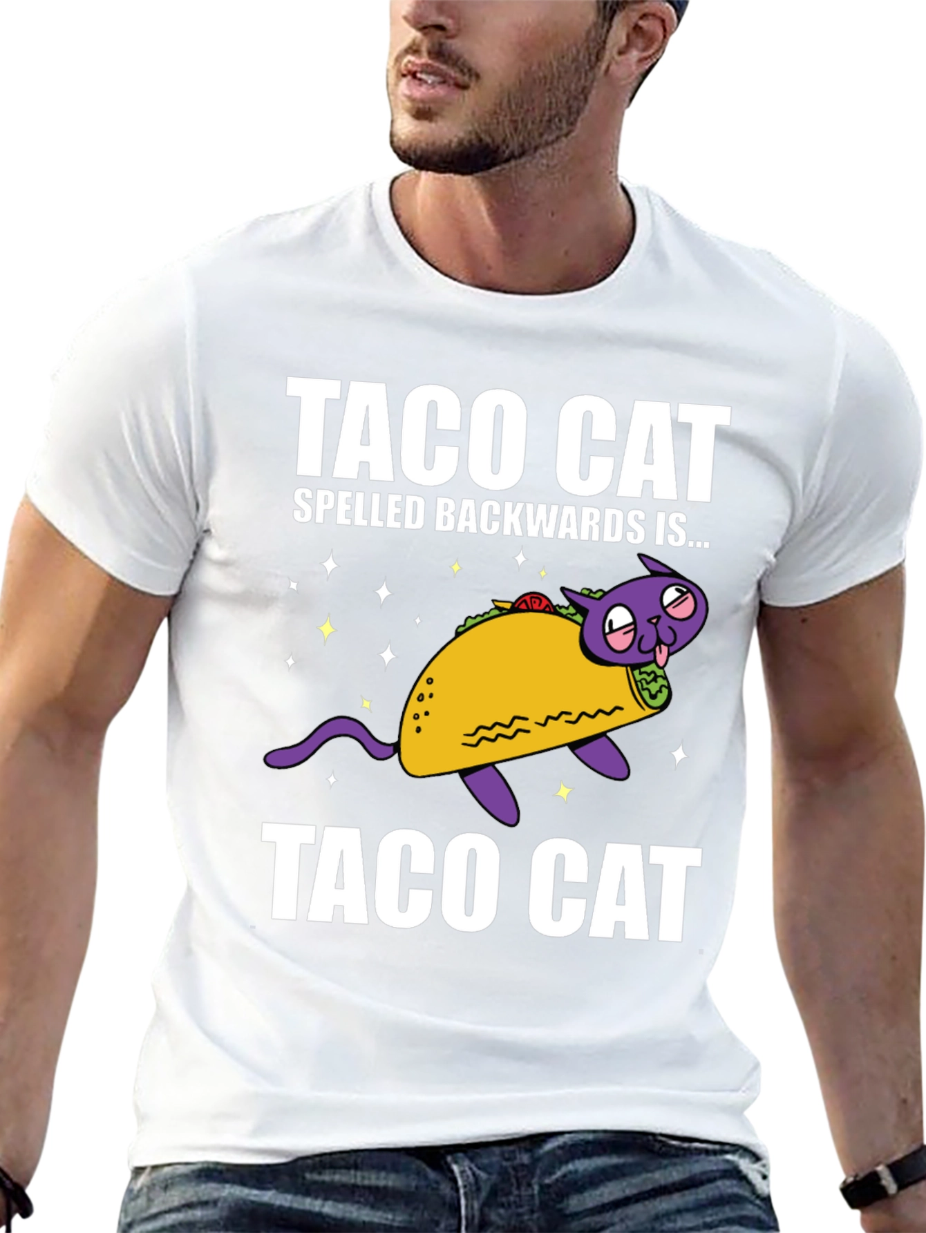 Taco Cat Funny Graphic Tee - Spelled Backwards!