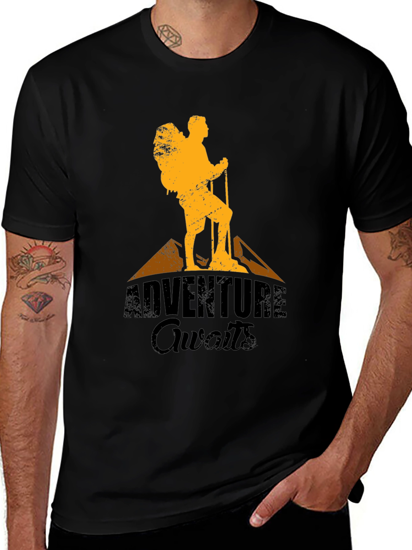 Adventure Awaits Graphic T-Shirt Hiking Design