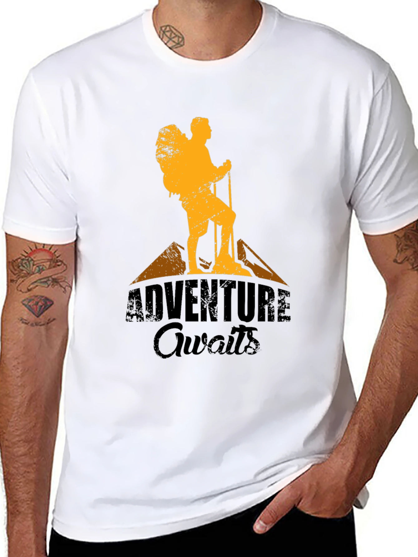 Adventure Awaits Graphic T-Shirt Hiking Design