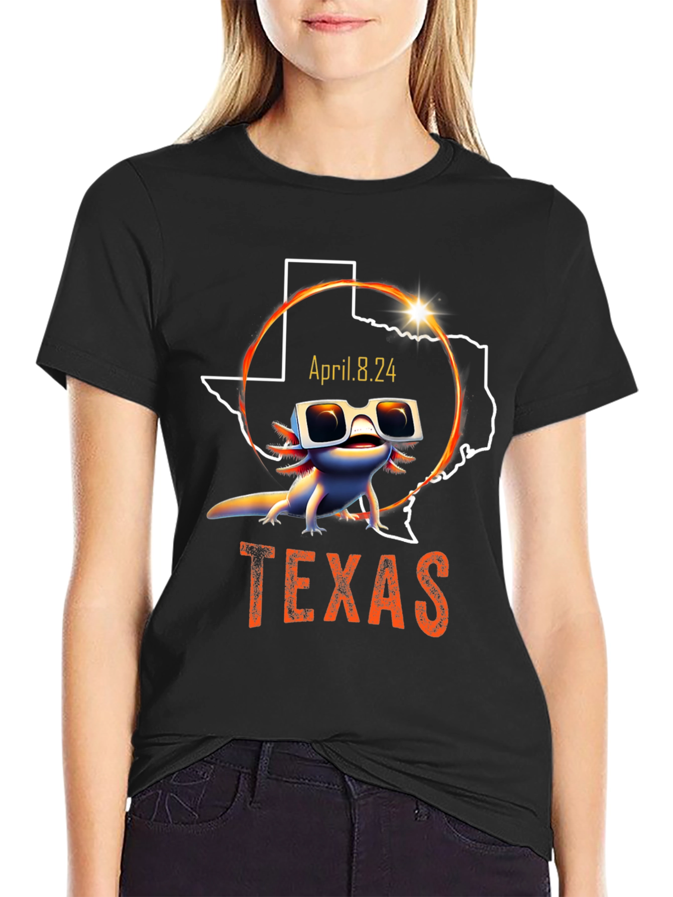 Texas Eclipse 2024 Axolotl T-Shirt