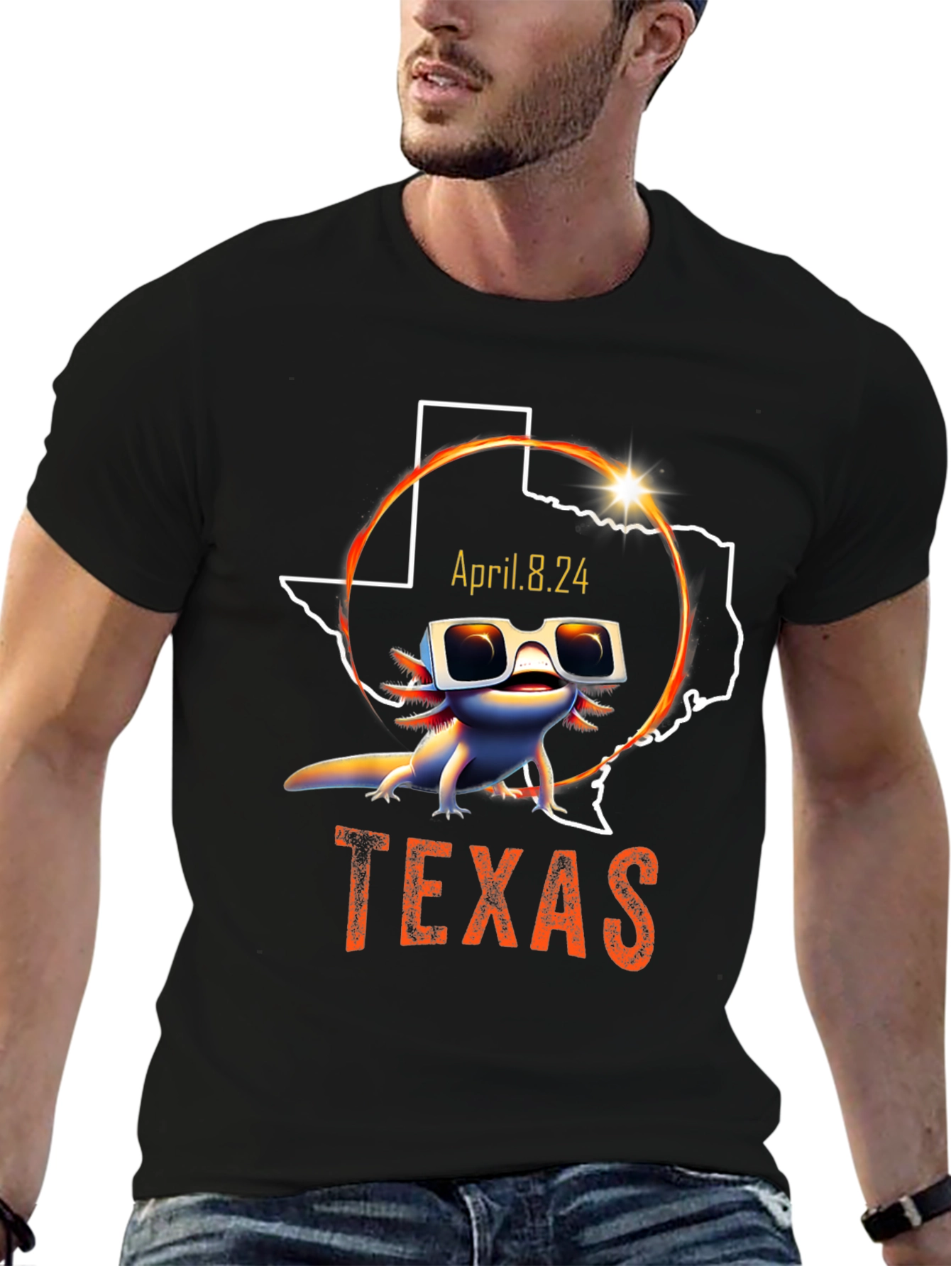 Texas Eclipse 2024 Axolotl T-Shirt
