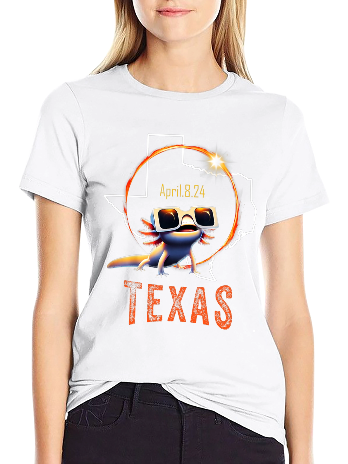 Texas Eclipse 2024 Axolotl T-Shirt