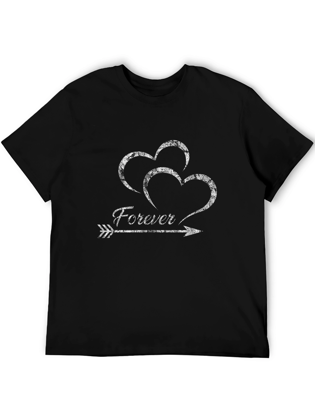 Forever Hearts Arrow Graphic Black T-Shirt