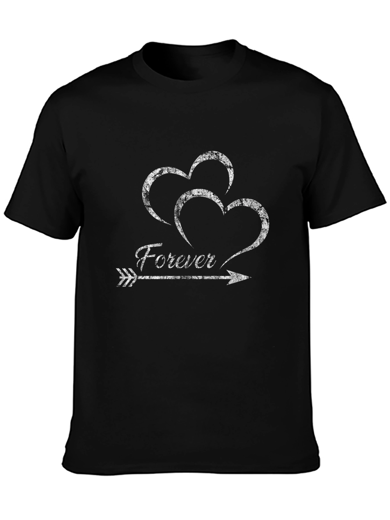 Forever Hearts Arrow Graphic Black T-Shirt