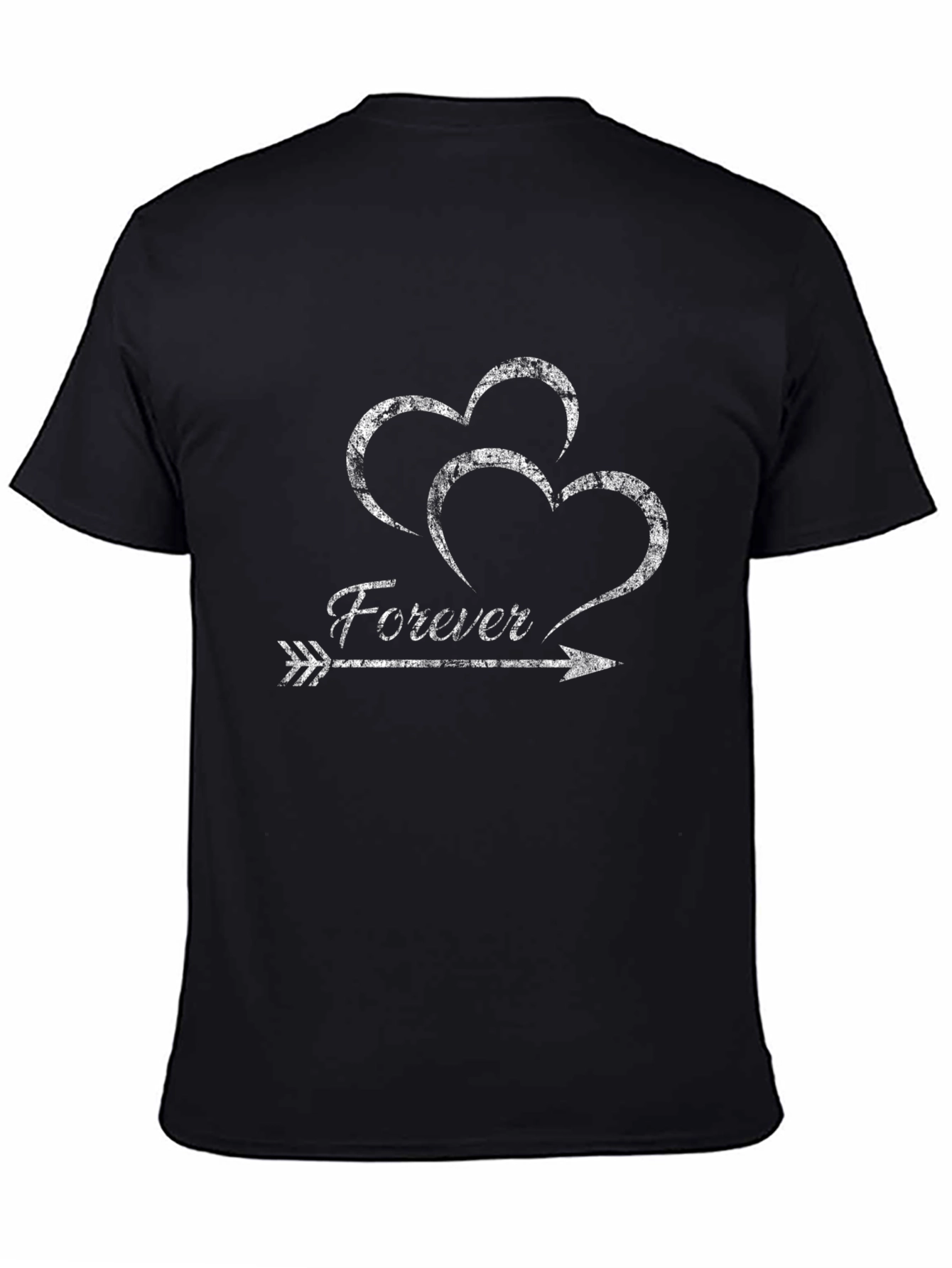 Forever Hearts Arrow Graphic Black T-Shirt