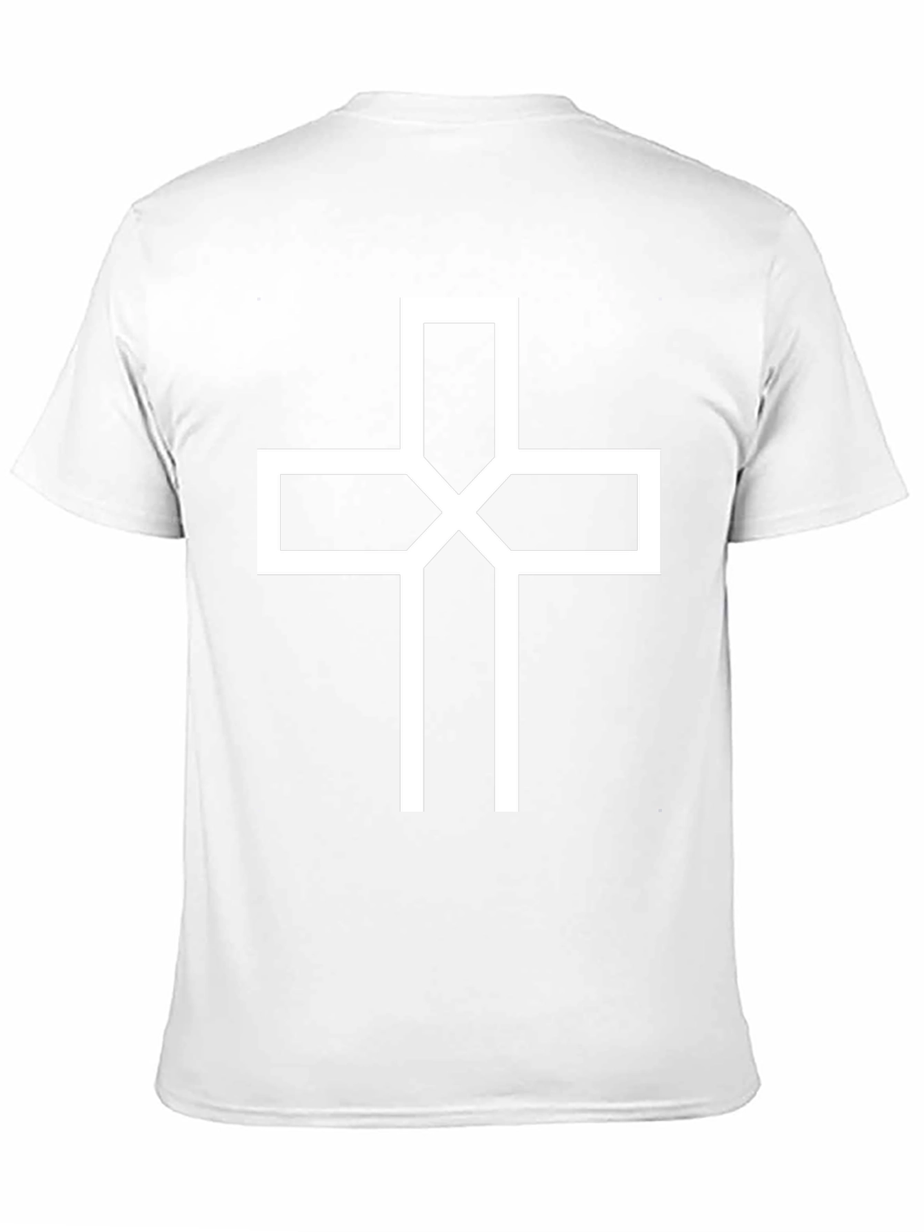 Modern White Cross Graphic Black T-Shirt