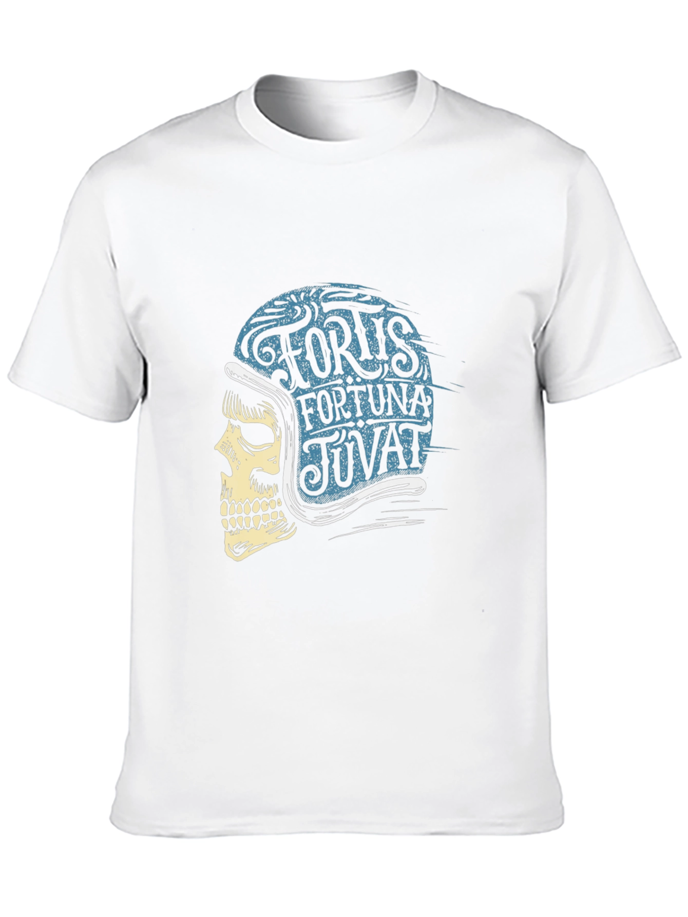 Skull Helmet T-Shirt: Fortis Fortuna Iuvat Design
