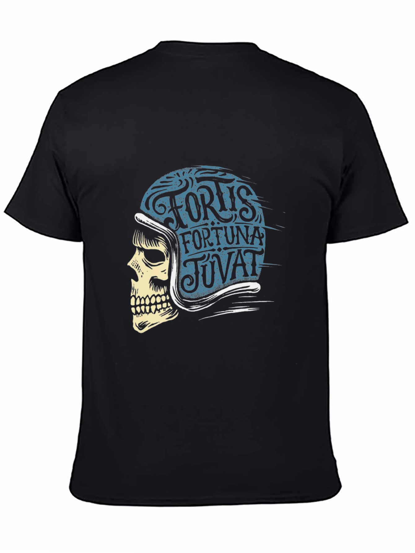 Skull Helmet T-Shirt: Fortis Fortuna Iuvat Design