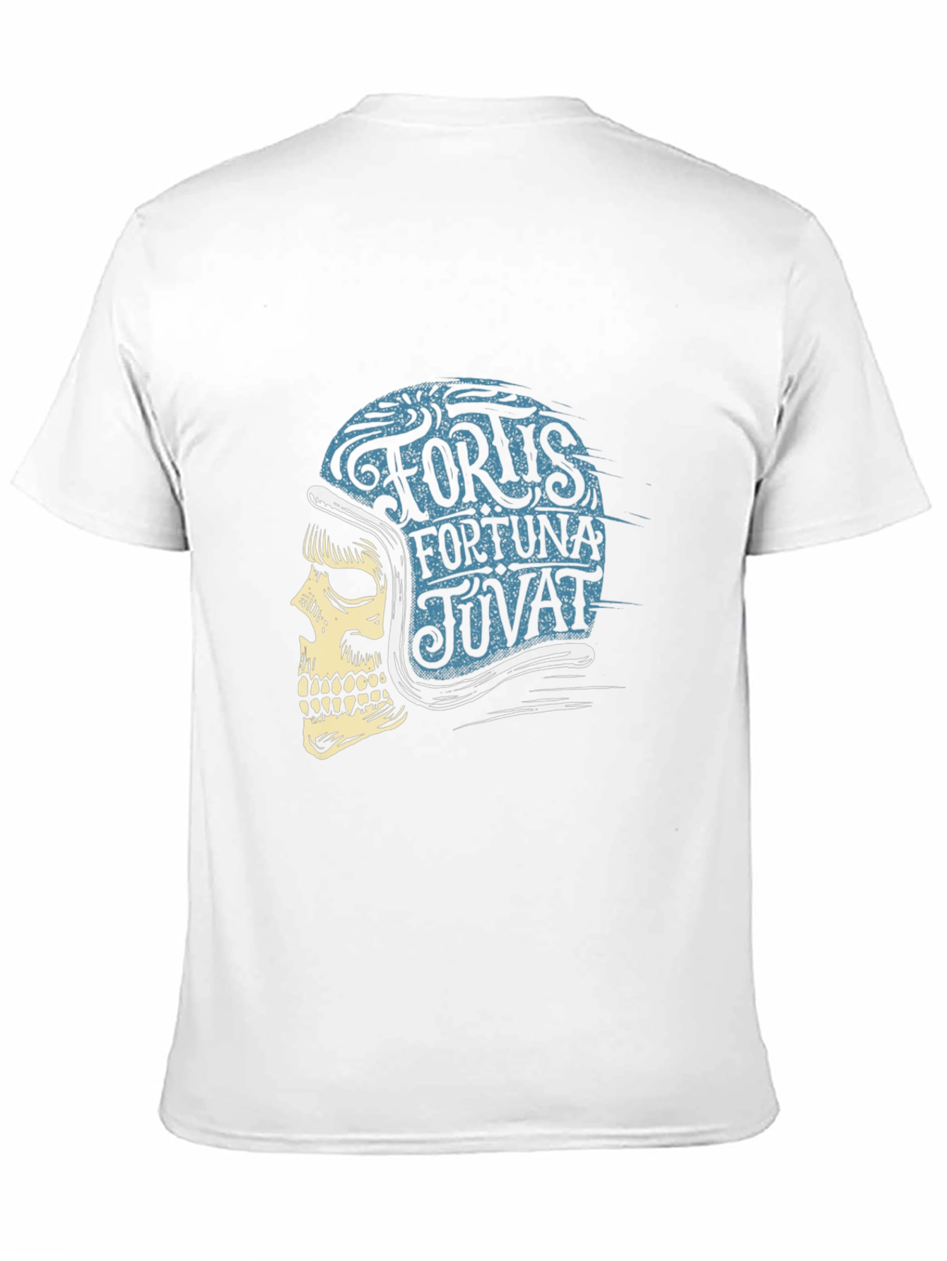 Skull Helmet T-Shirt: Fortis Fortuna Iuvat Design