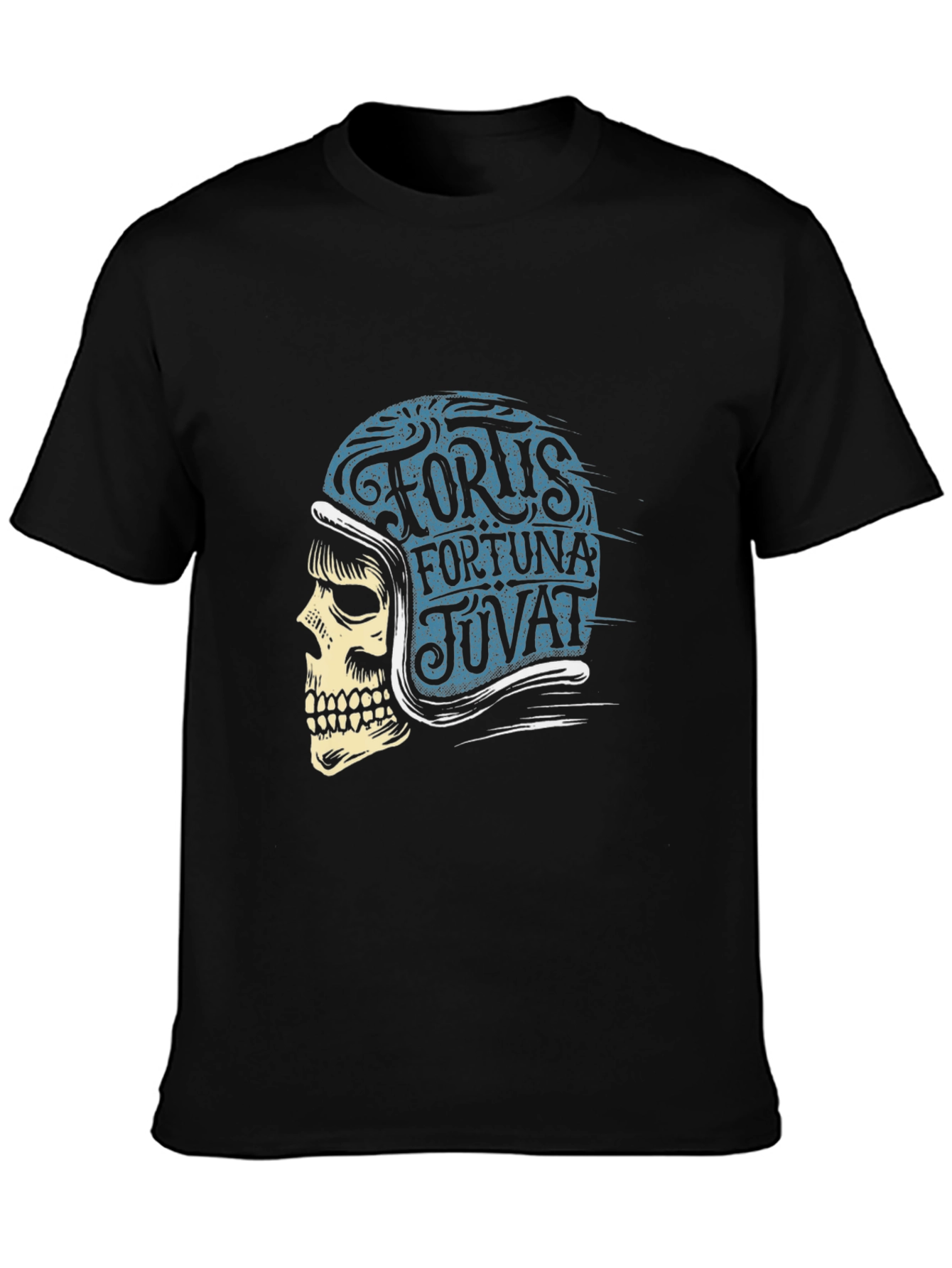 Skull Helmet T-Shirt: Fortis Fortuna Iuvat Design