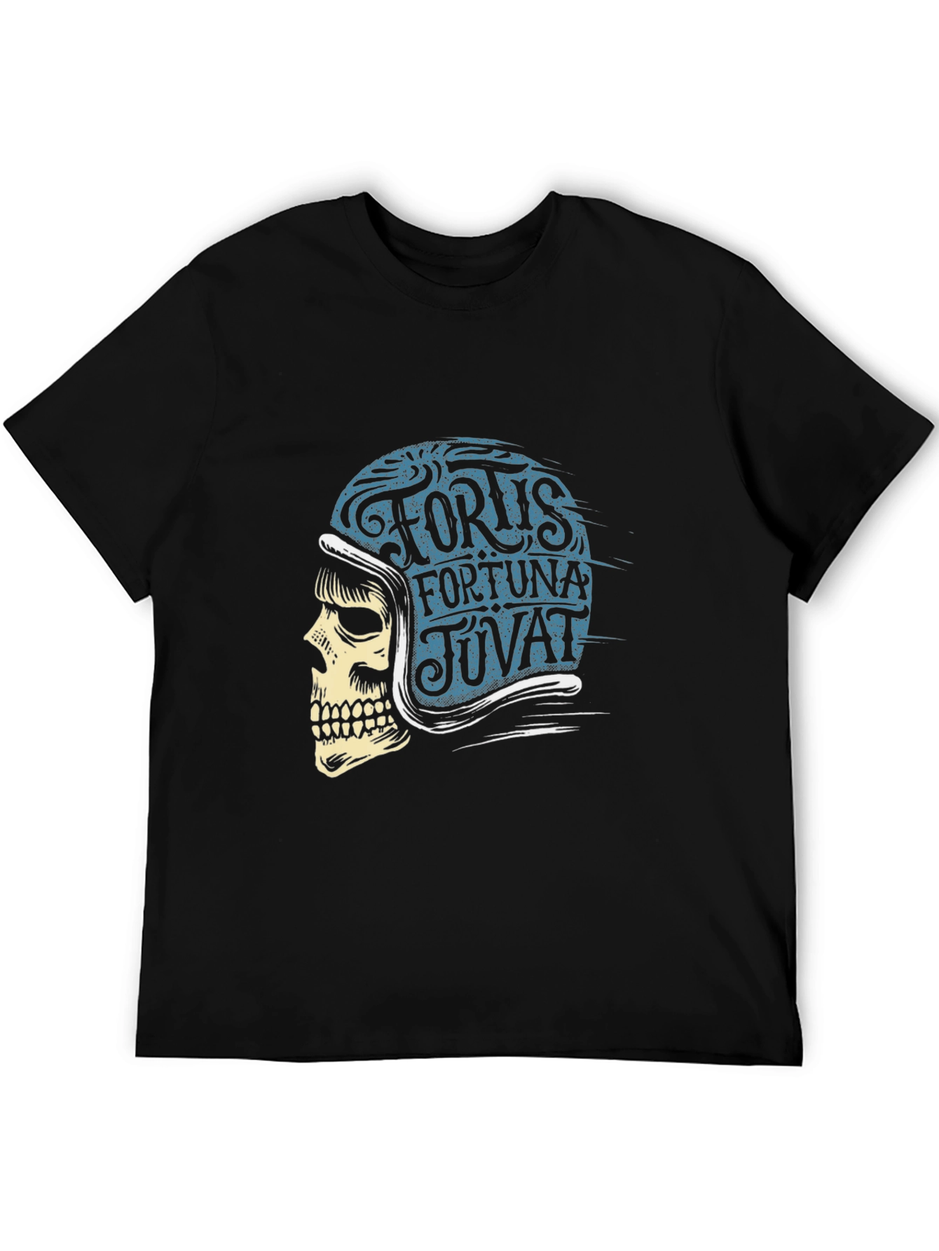 Skull Helmet T-Shirt: Fortis Fortuna Iuvat Design