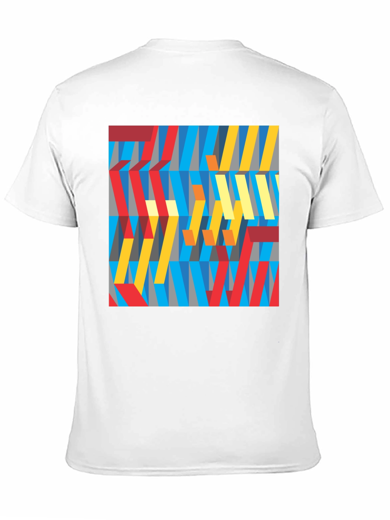 Abstract Geometric Pattern Graphic Tee - Black
